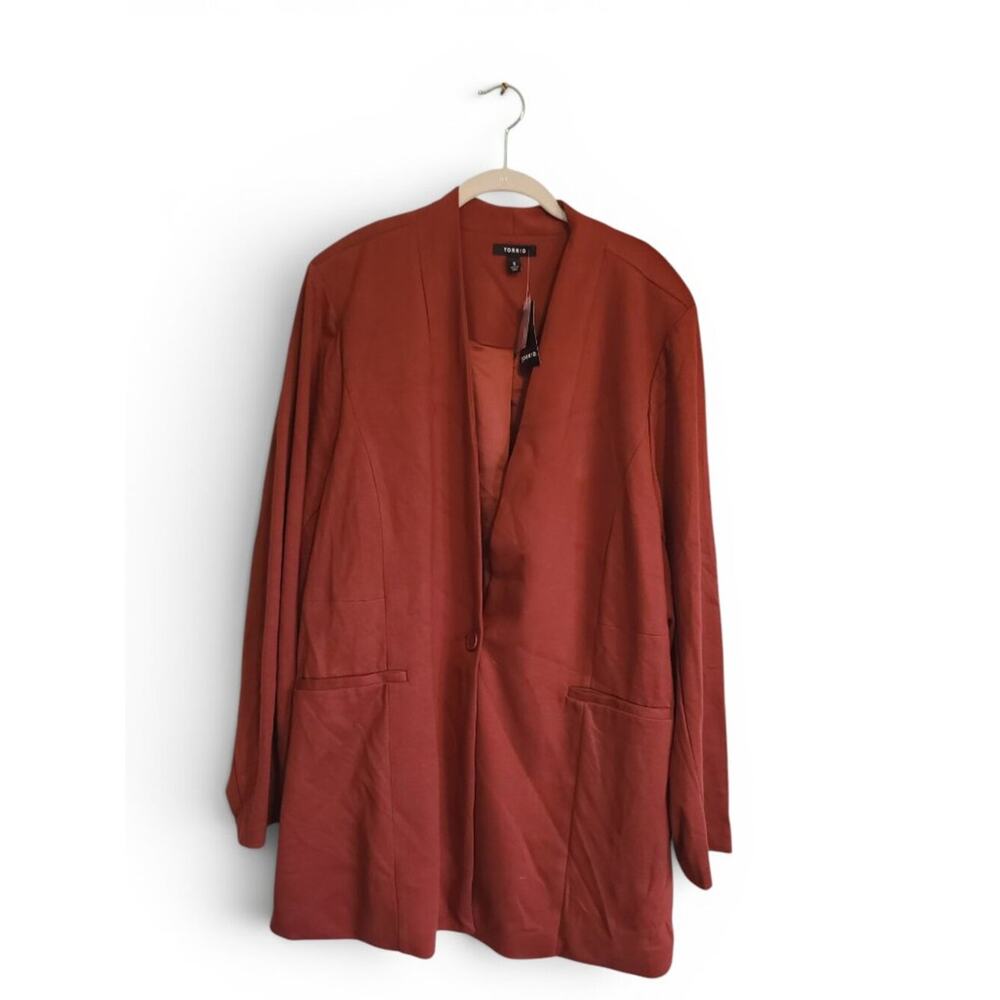 Torrid Lightweight Ponte Longline Blazer Jacket Women's Size 5X NWT - Picture 2 of 13